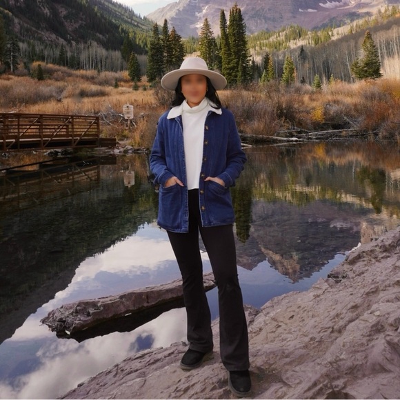 Sezane Will Jacket Indigo with Shearling Lining - Size S - Picture 8 of 8